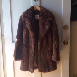 Abercrombie & Fitch brown faux fur coat